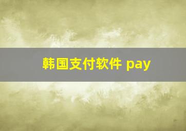 韩国支付软件 pay